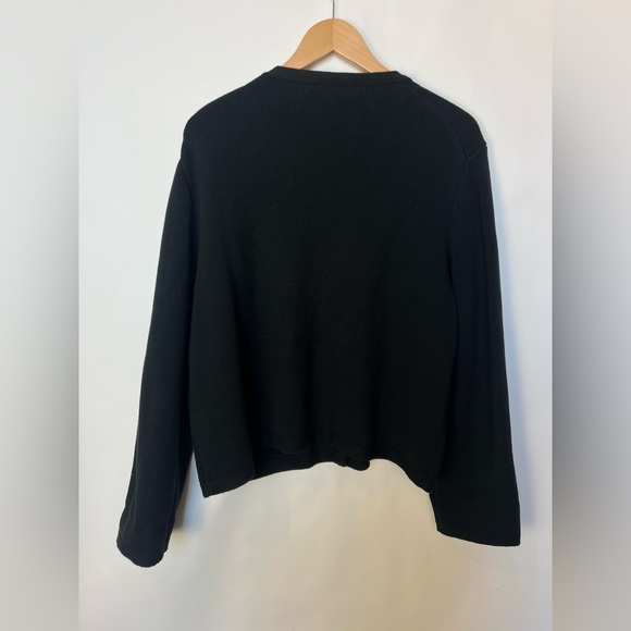 J.Crew Emilie Patch-Pocket Sweater Lady Jacket Cardigan Black Gold‎ Buttons XXL - Picture 5 of 10